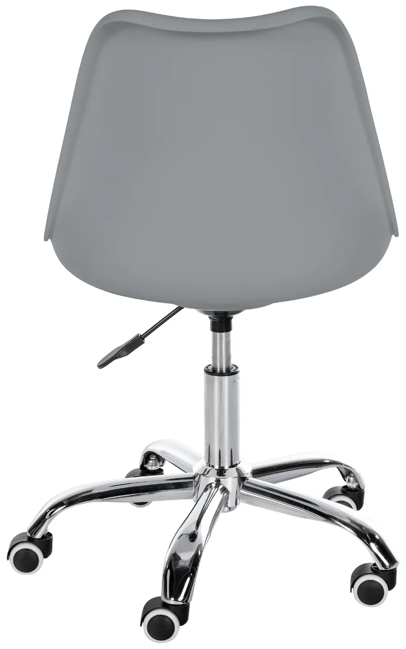 Tabouret de travail sur roulettes hauteur réglable en plastique gris et métal 10_0006944