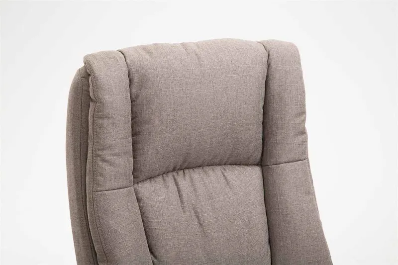 Fauteuil de bureau sur roulettes accoudoirs hauteur réglable en tissu taupe cadre plastique 10_0006937