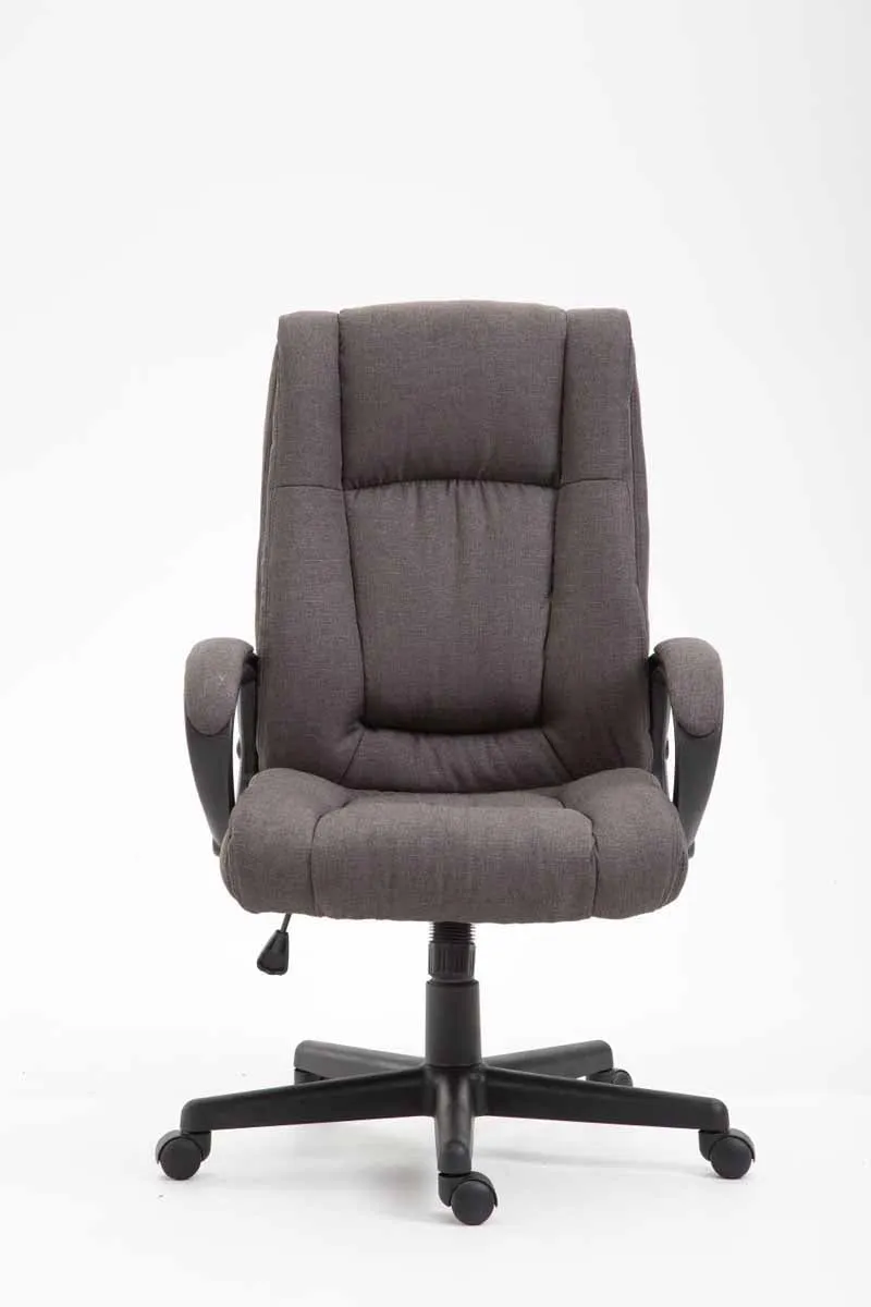 Fauteuil de bureau sur roulettes accoudoirs hauteur réglable en tissu gris foncé cadre plastique 10_0006935