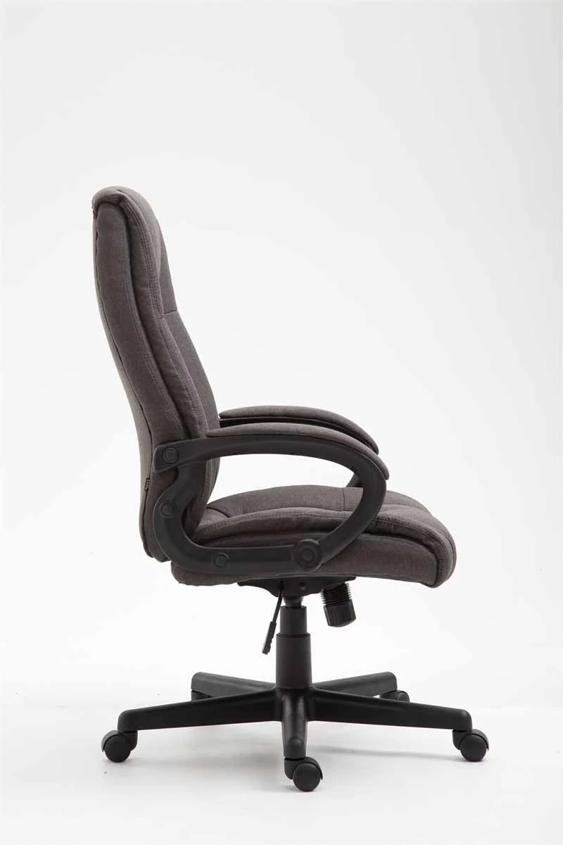 Fauteuil de bureau sur roulettes accoudoirs hauteur réglable en tissu gris foncé cadre plastique 10_0006935