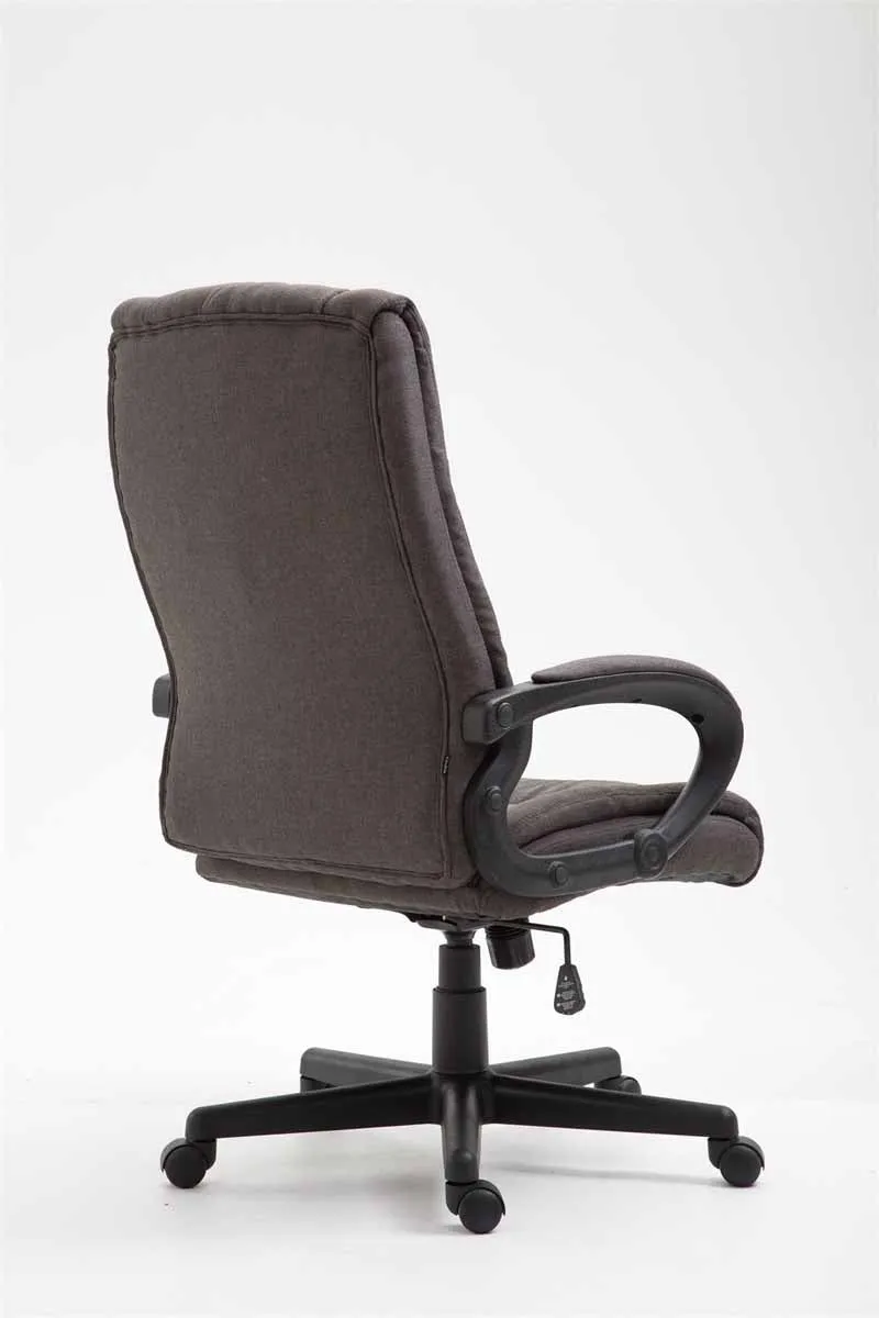 Fauteuil de bureau sur roulettes accoudoirs hauteur réglable en tissu gris foncé cadre plastique 10_0006935