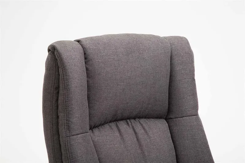 Fauteuil de bureau sur roulettes accoudoirs hauteur réglable en tissu gris foncé cadre plastique 10_0006935