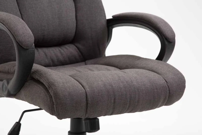 Fauteuil de bureau sur roulettes accoudoirs hauteur réglable en tissu gris foncé cadre plastique 10_0006935