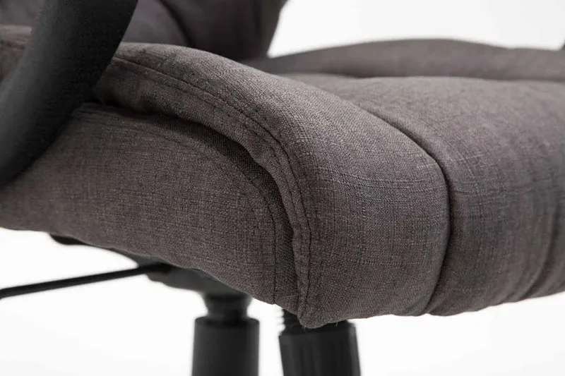 Fauteuil de bureau sur roulettes accoudoirs hauteur réglable en tissu gris foncé cadre plastique 10_0006935