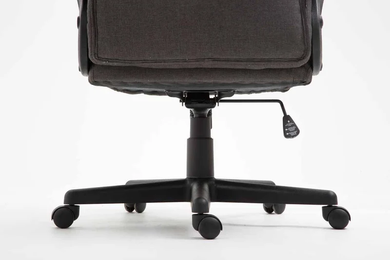 Fauteuil de bureau sur roulettes accoudoirs hauteur réglable en tissu gris foncé cadre plastique 10_0006935