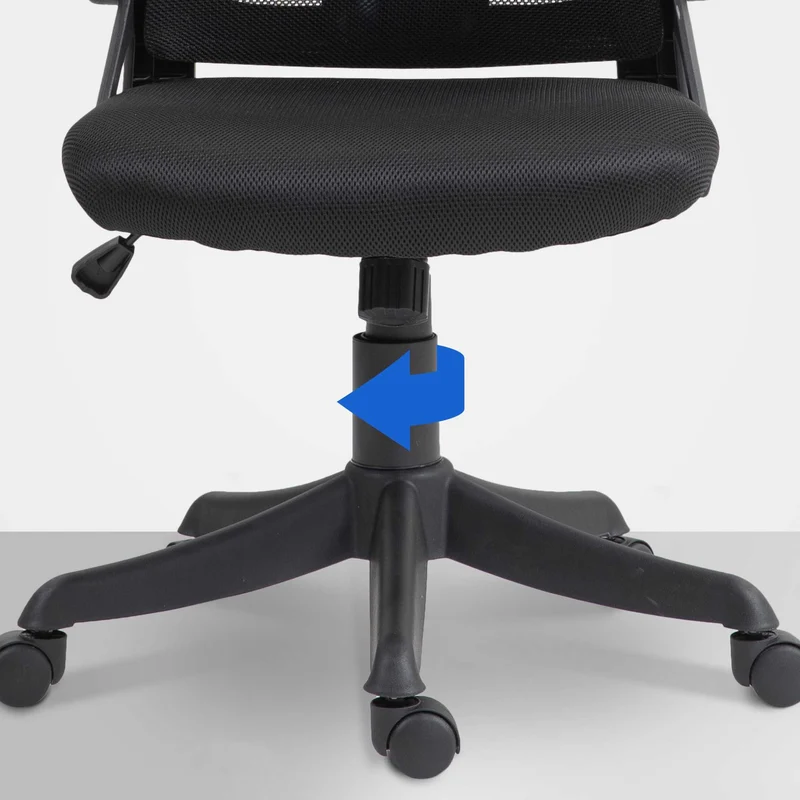 Fauteuil de bureau ergonomique pivotant réglable mécanisme de bascule accoudoirs tissu et plastique noir 10_0006934