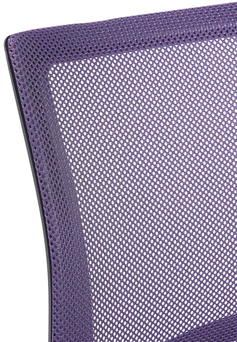 Chaise de bureau sur roulettes hauteur réglable accoudoirs en maille violet cadre plastique noir 10_0006922
