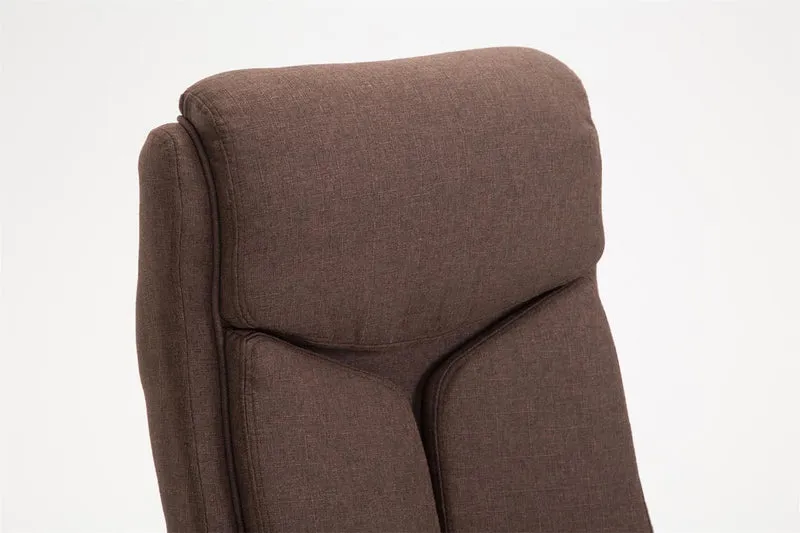 Fauteuil de bureau sur roulettes mécanisme à bascule en tissu marron cadre métal 10_0006921