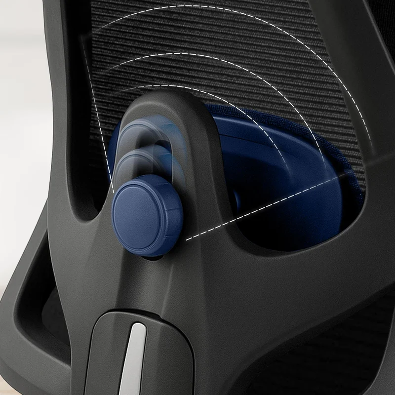 Fauteuil de bureau soutien lombaire réglable en hauteur appui-tête en tissu noir cadre plastique 10_0006918
