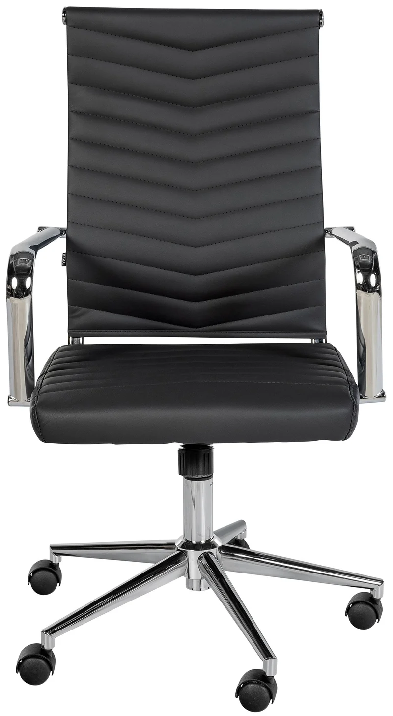 Fauteuil de bureau dossier ergonomique accoudoirs en similicuir noir cadre en métal 10_0006913