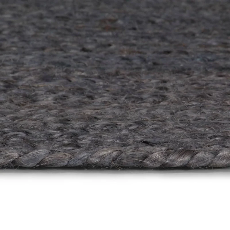 Tapis fait à la main Jute Rond 120 cm Gris foncé DEC023461