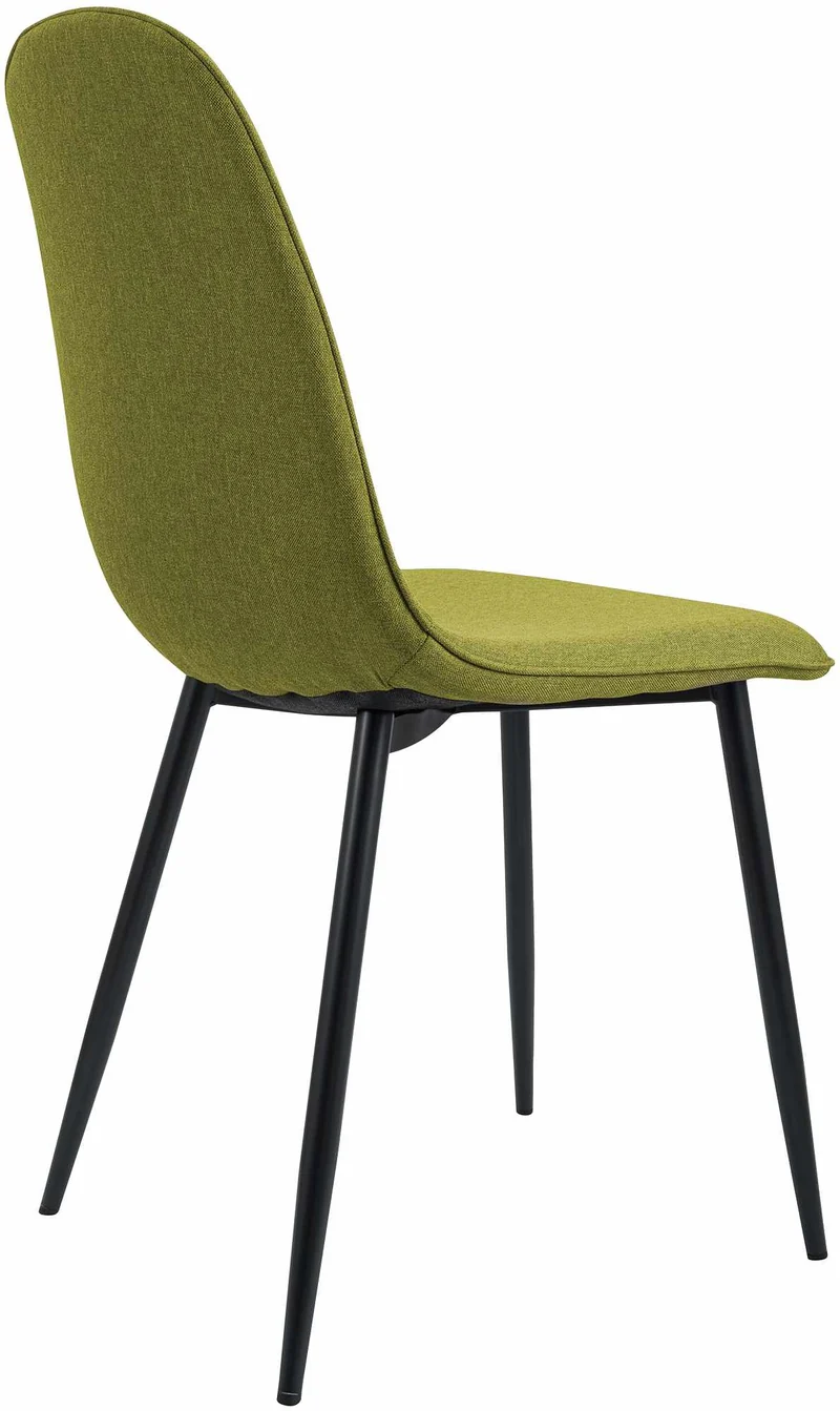 Chaise de salle à manger cuisine x1 design moderne en tissu vert cadre en métal noir 10_0007166