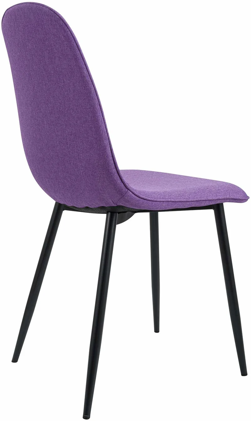 Chaise de salle à manger cuisine x1 design moderne en tissu violet cadre en métal noir 10_0007164