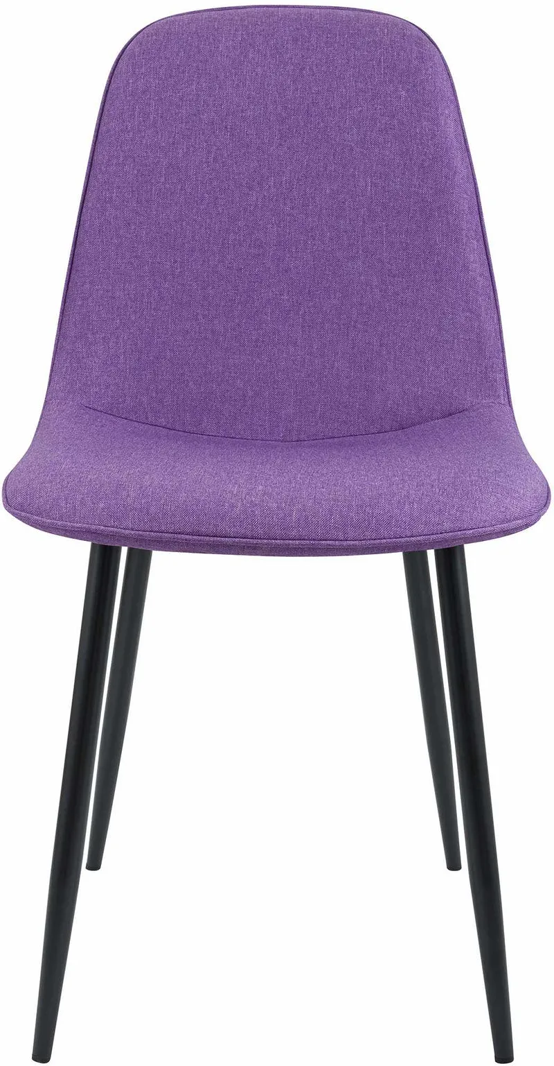 Chaise de salle à manger cuisine x1 design moderne en tissu violet cadre en métal noir 10_0007164