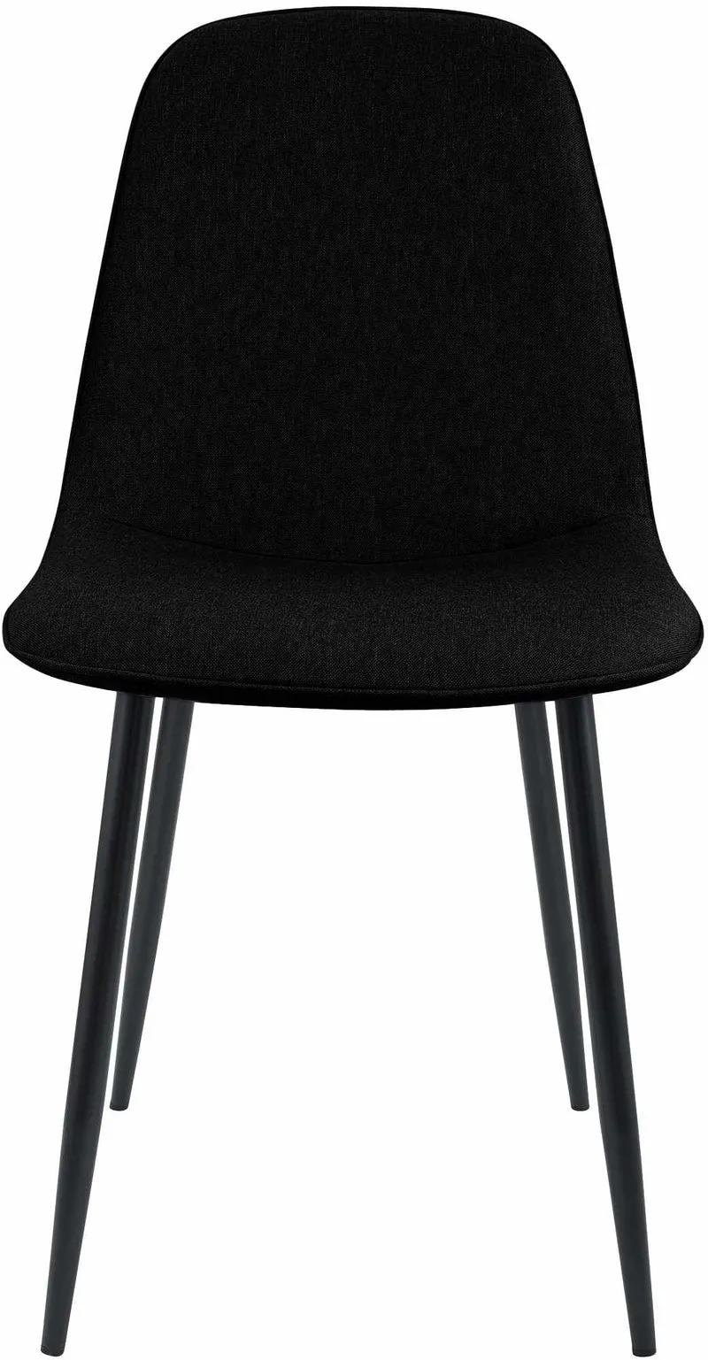 Chaise de salle à manger cuisine x1 design moderne en tissu noir cadre en métal noir 10_0007162