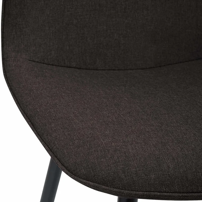 Chaise de salle à manger cuisine x1 design moderne en tissu marron cadre en métal noir 10_0007161