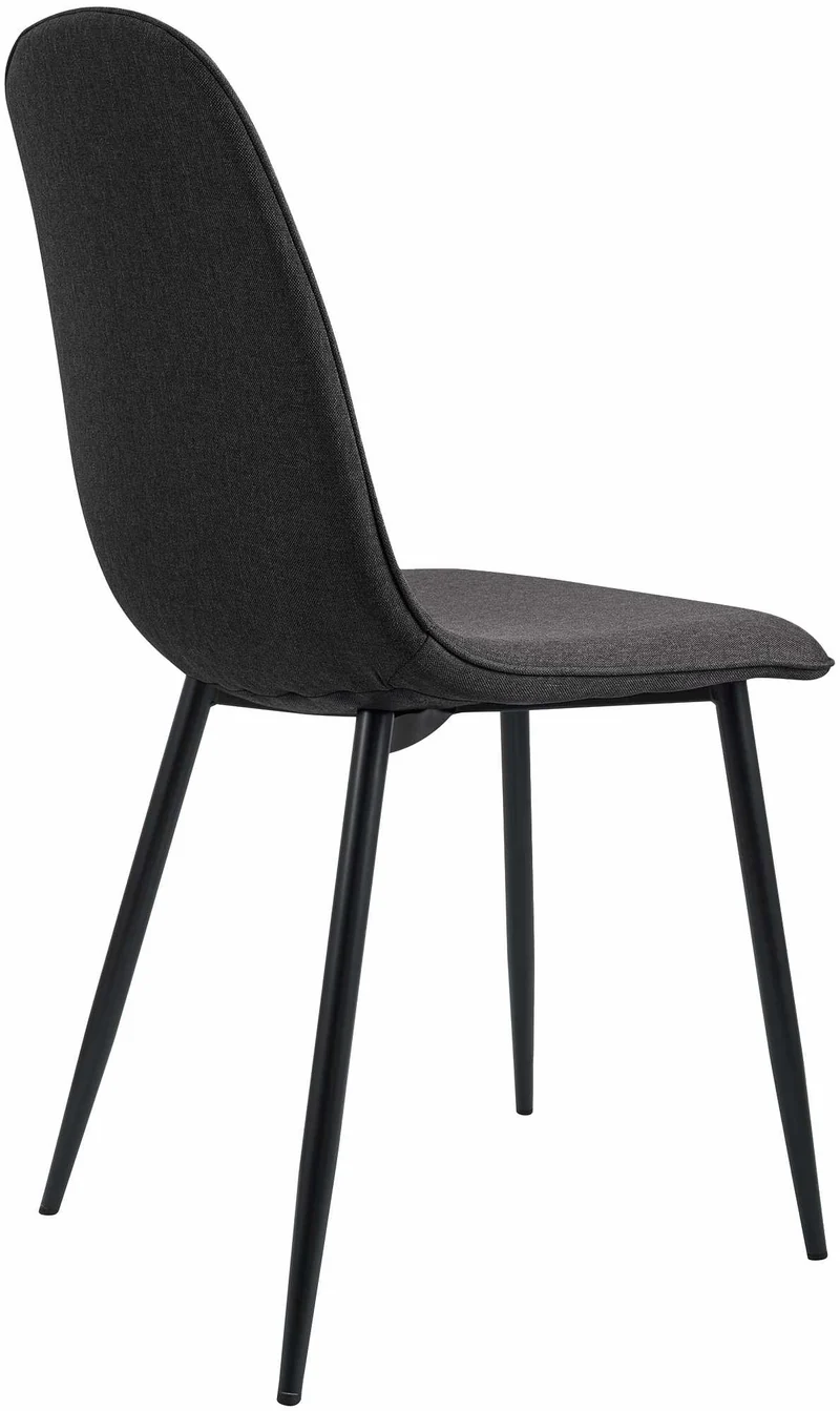 Chaise de salle à manger cuisine x1 design moderne en tissu gris foncé cadre en métal noir 10_0007160