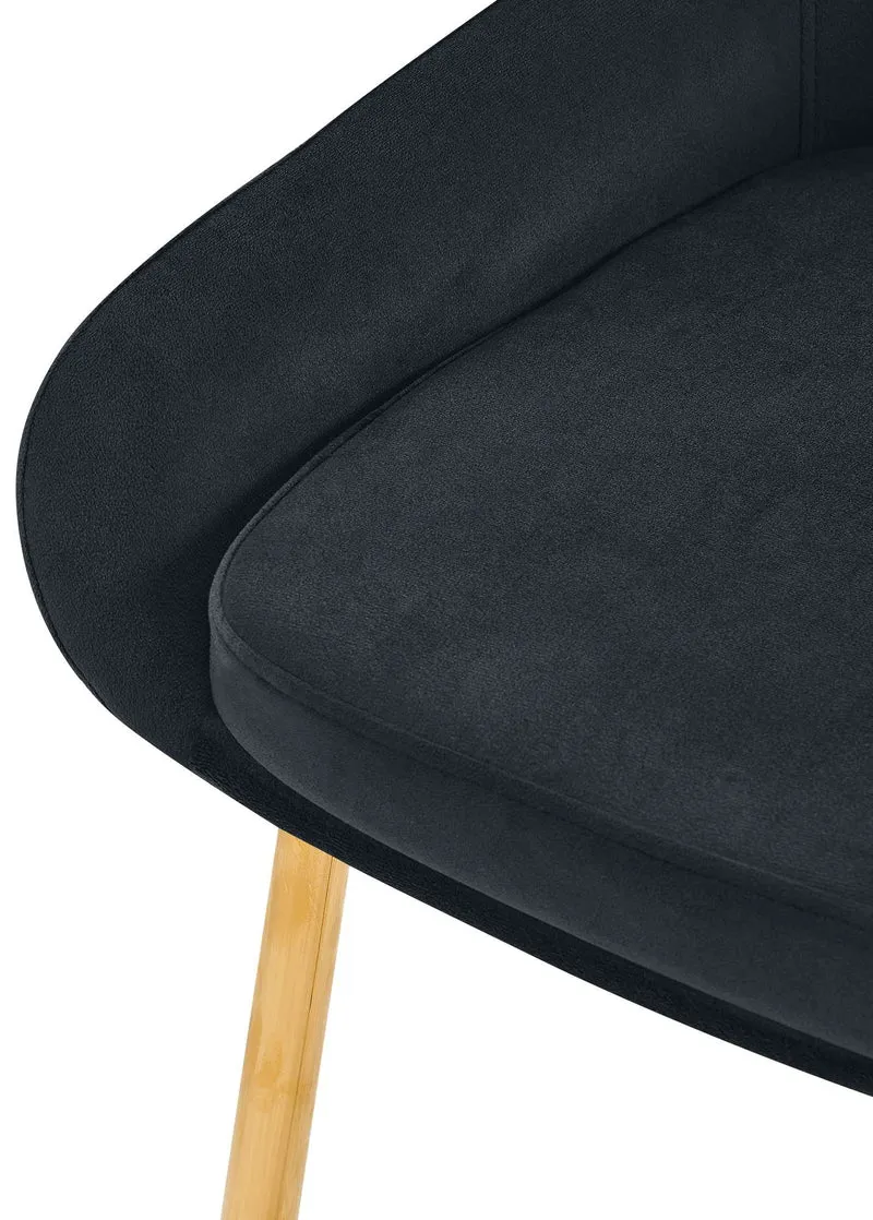 Chaise de salle à manger élégance confort design moderne en velours noir structure métallique doré 10_0007146