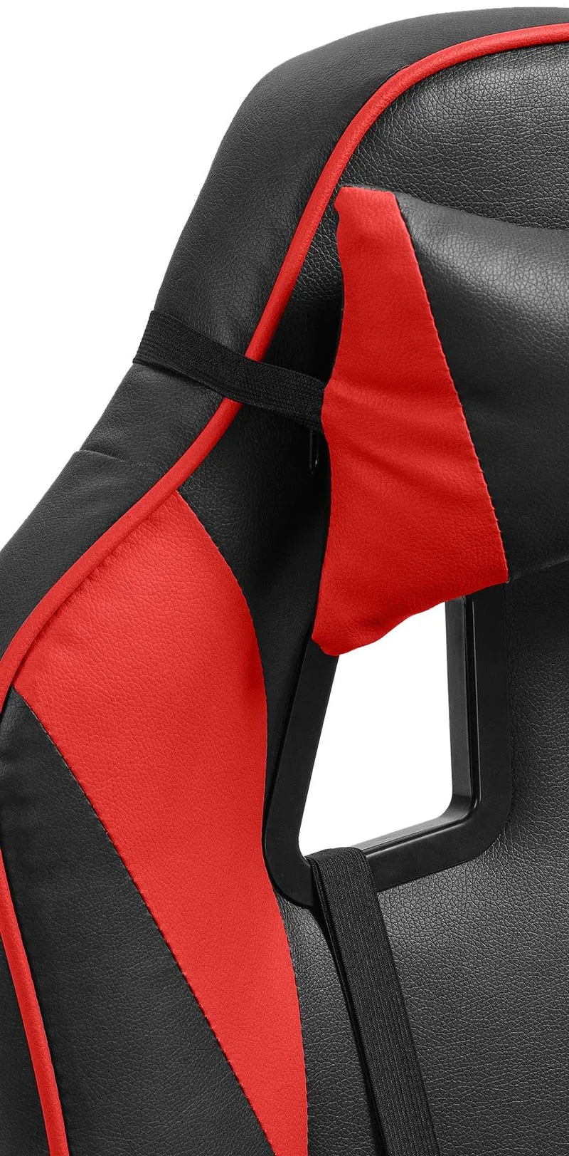 Chaise de bureau gaming dossier inclinable 130° sur roulettes avec accoudoirs en similicuir noir et rouge et plastique 10_0006957