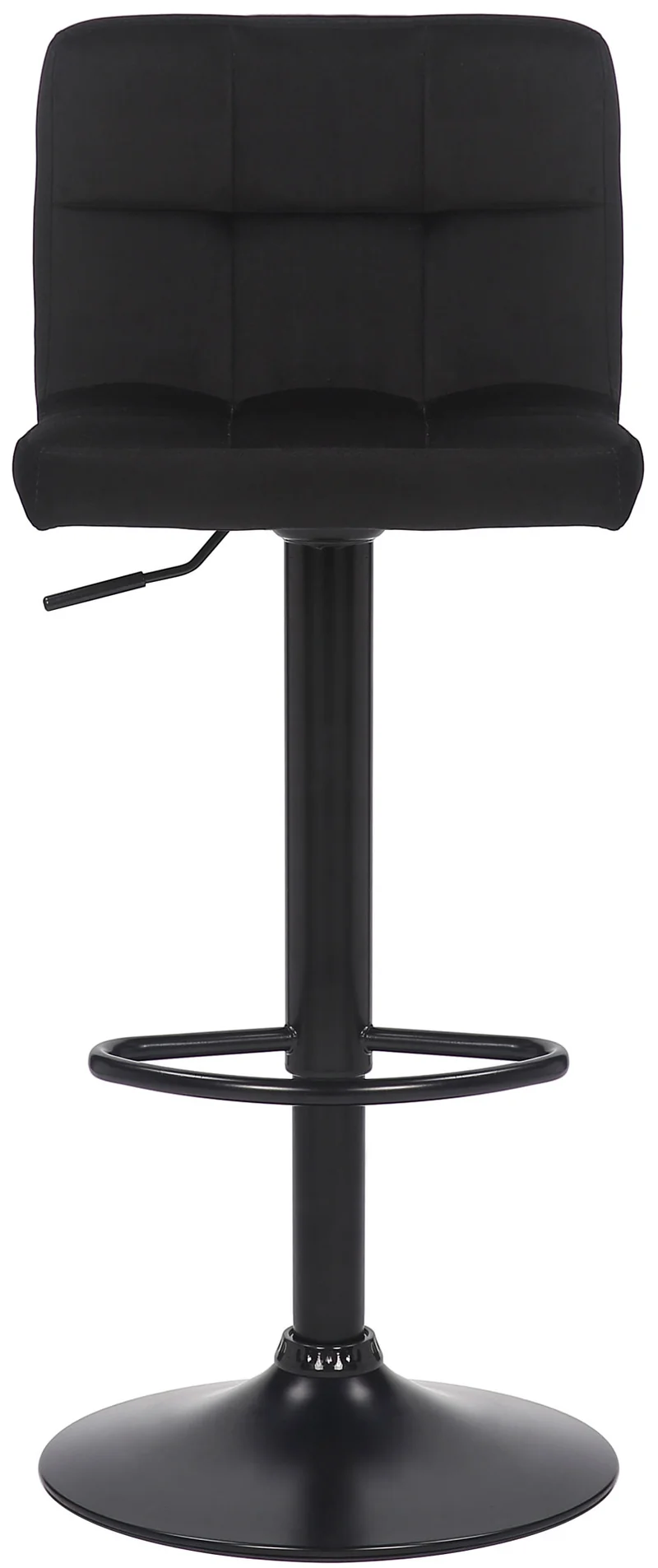 Lot de 2 tabourets de bar en velours noir coutures décoratives piètement métal noir 10_0005563