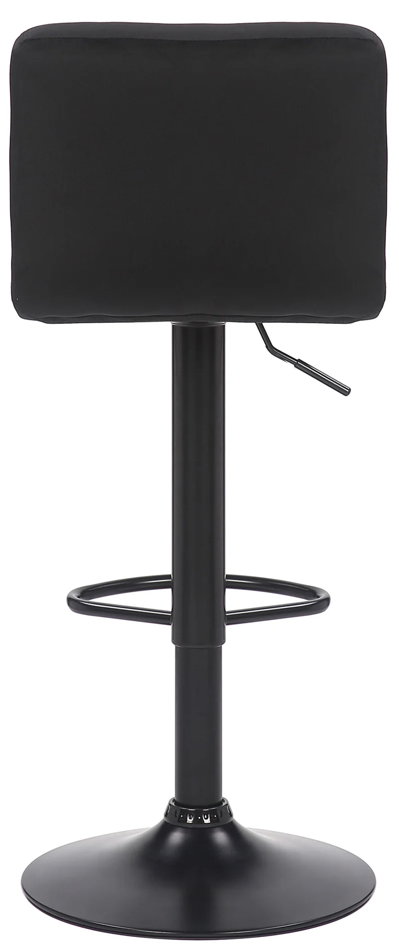 Lot de 2 tabourets de bar en velours noir coutures décoratives piètement métal noir 10_0005563