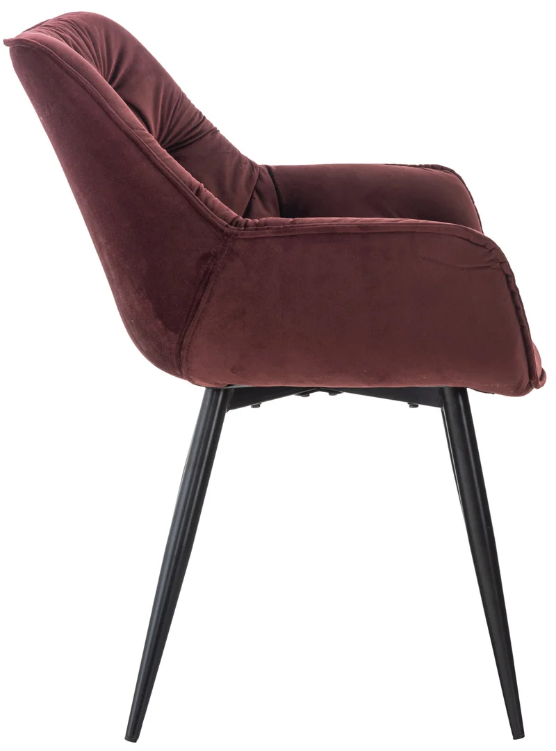 Chaise de coiffeuse salon bureau rembourré confortable et moderne capitonné velours bordeaux FAL10531