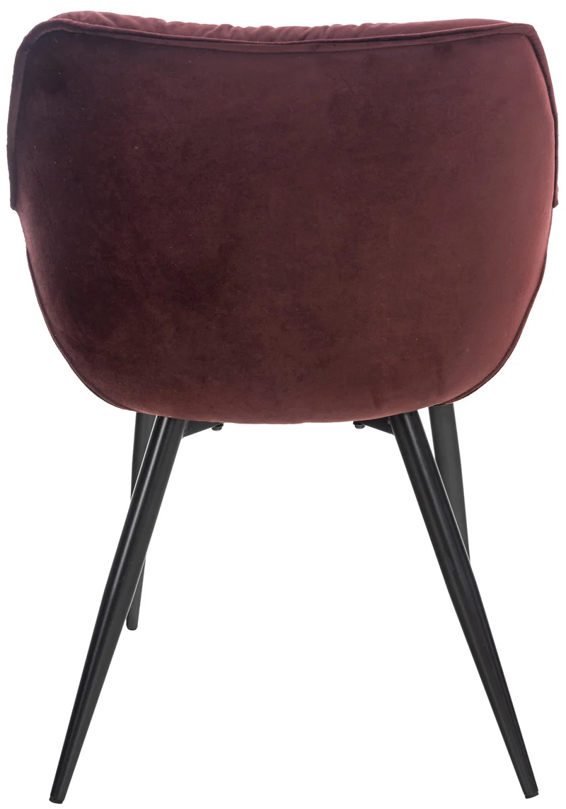 Chaise de coiffeuse salon bureau rembourré confortable et moderne capitonné velours bordeaux FAL10531