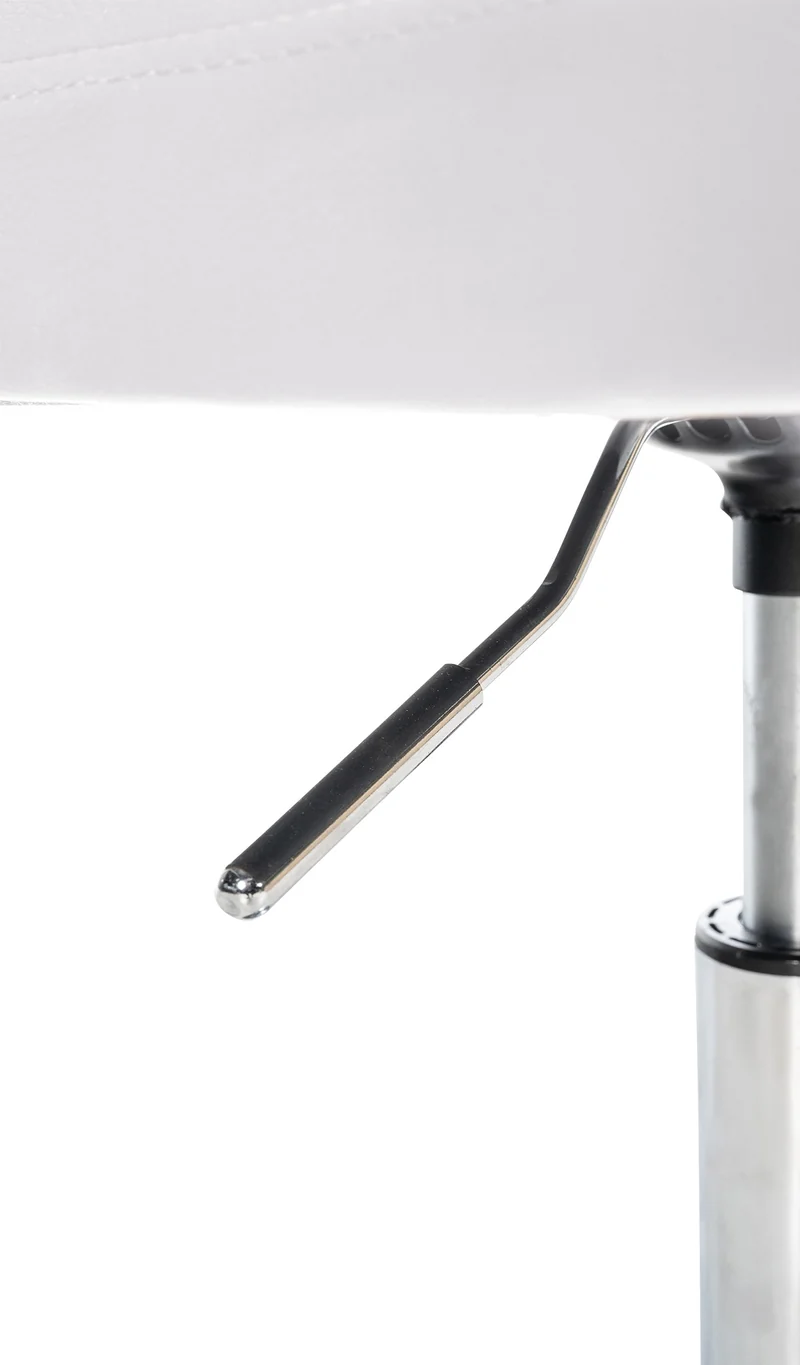 Chaise de salle à manger x1 avec dossier assise pivotant à 360° hauteur réglable en PVC blanc cadre en métal 10_0005554