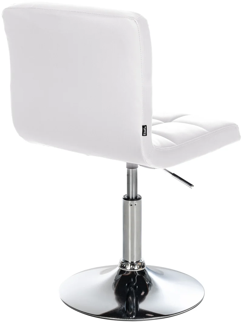 Chaise de salle à manger x1 avec dossier assise pivotant à 360° hauteur réglable en PVC blanc cadre en métal 10_0005554
