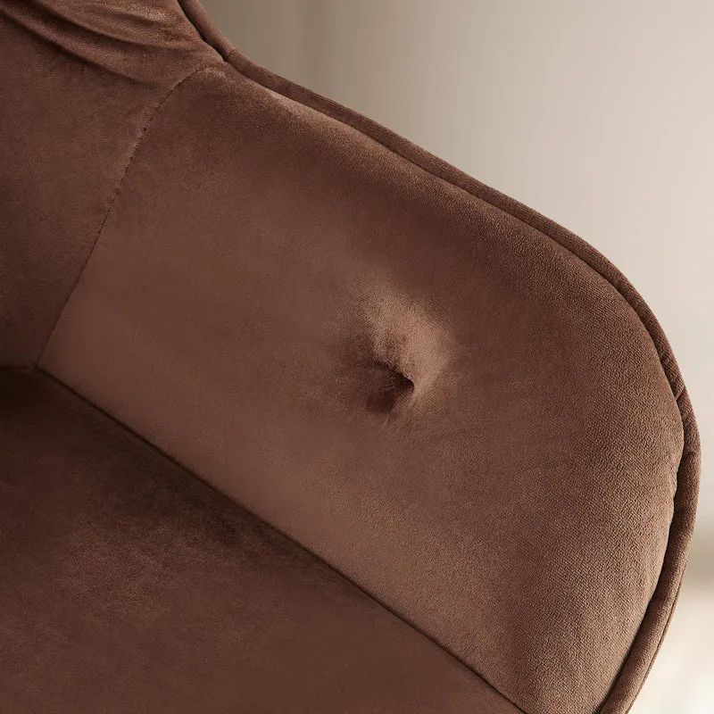 Chaise de salle à manger avec revêtement en velours marron cadre métal noir style moderne et contemporain 10_0005871