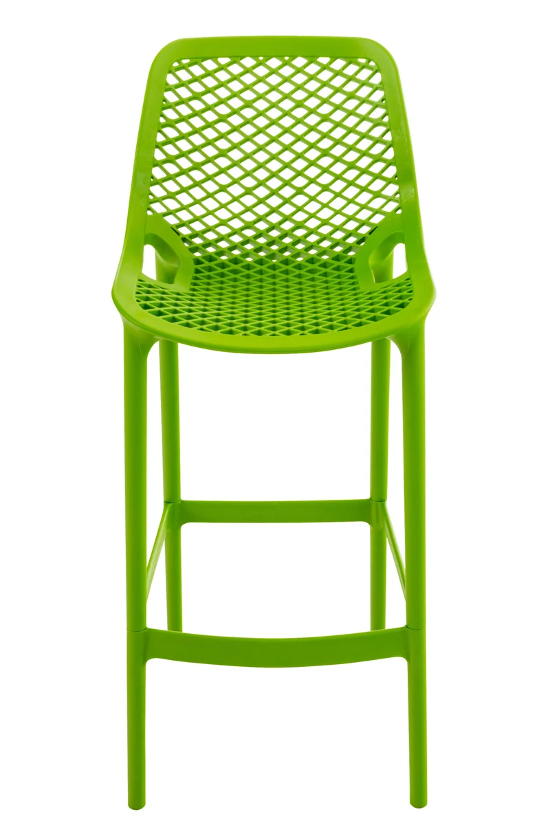 Lot de 2 tabourets de bar avec dossier en plastique vert pour extérieur hauteur assise 75 cm 10_0006314