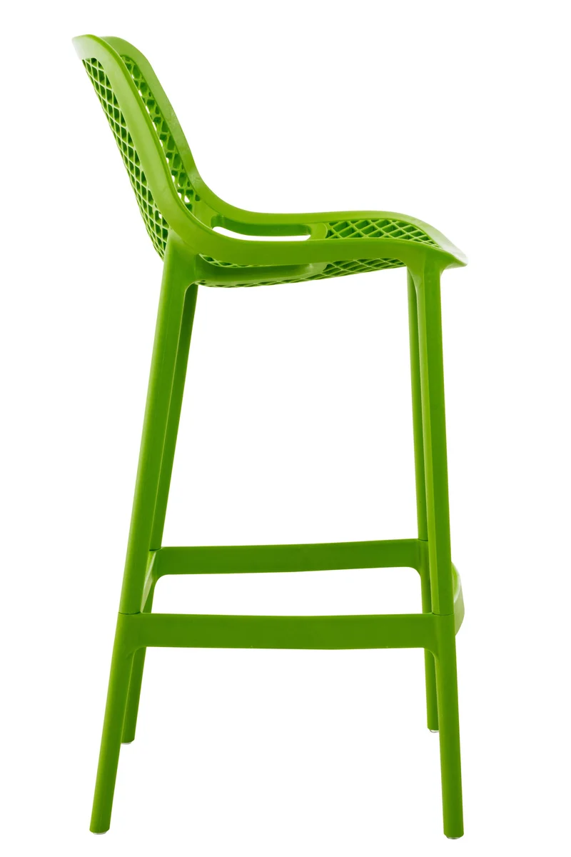 Lot de 2 tabourets de bar avec dossier en plastique vert pour extérieur hauteur assise 75 cm 10_0006314
