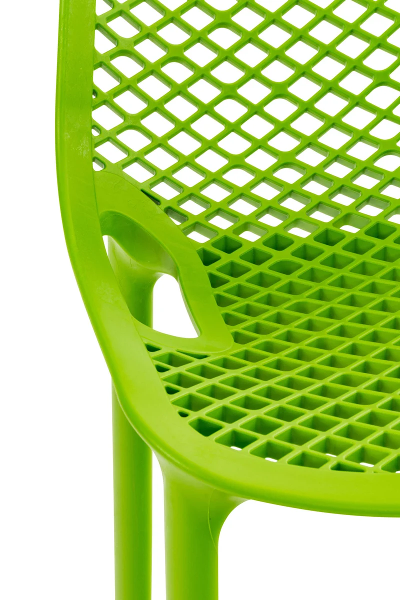 Lot de 2 tabourets de bar avec dossier en plastique vert pour extérieur hauteur assise 75 cm 10_0006314
