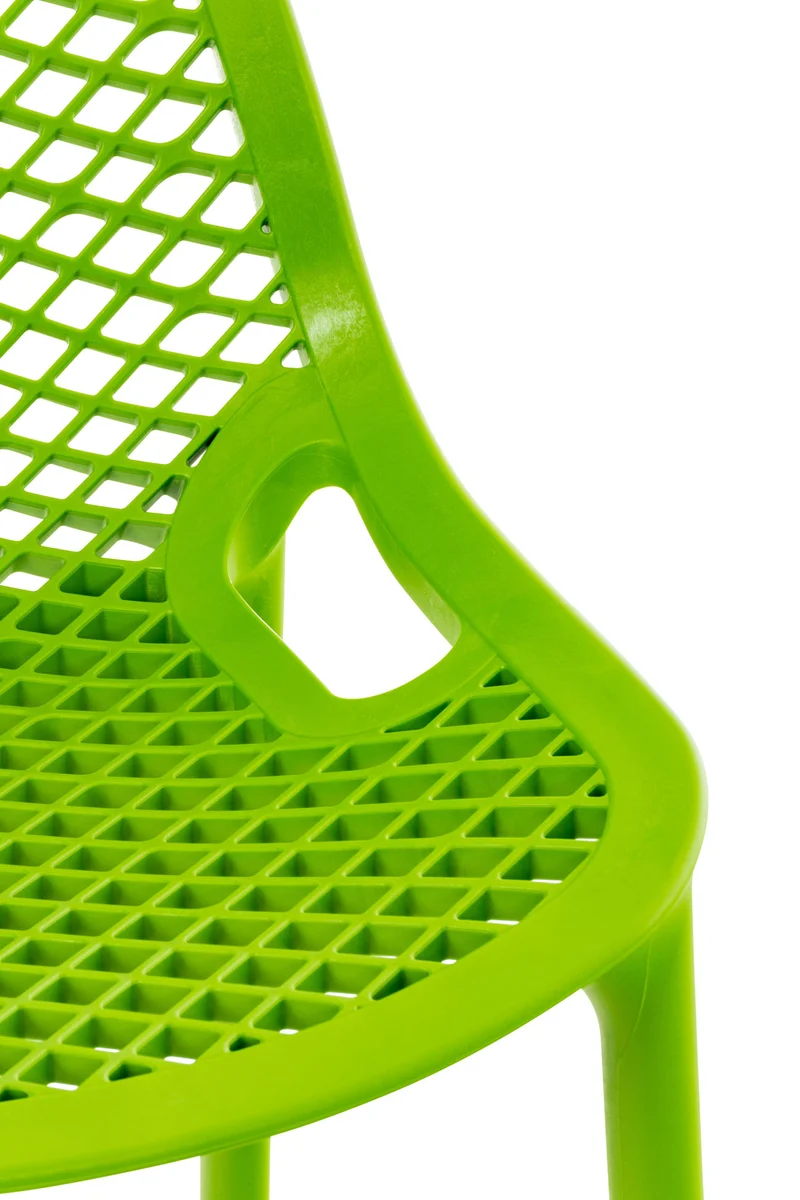 Lot de 2 tabourets de bar avec dossier en plastique vert pour extérieur hauteur assise 75 cm 10_0006314