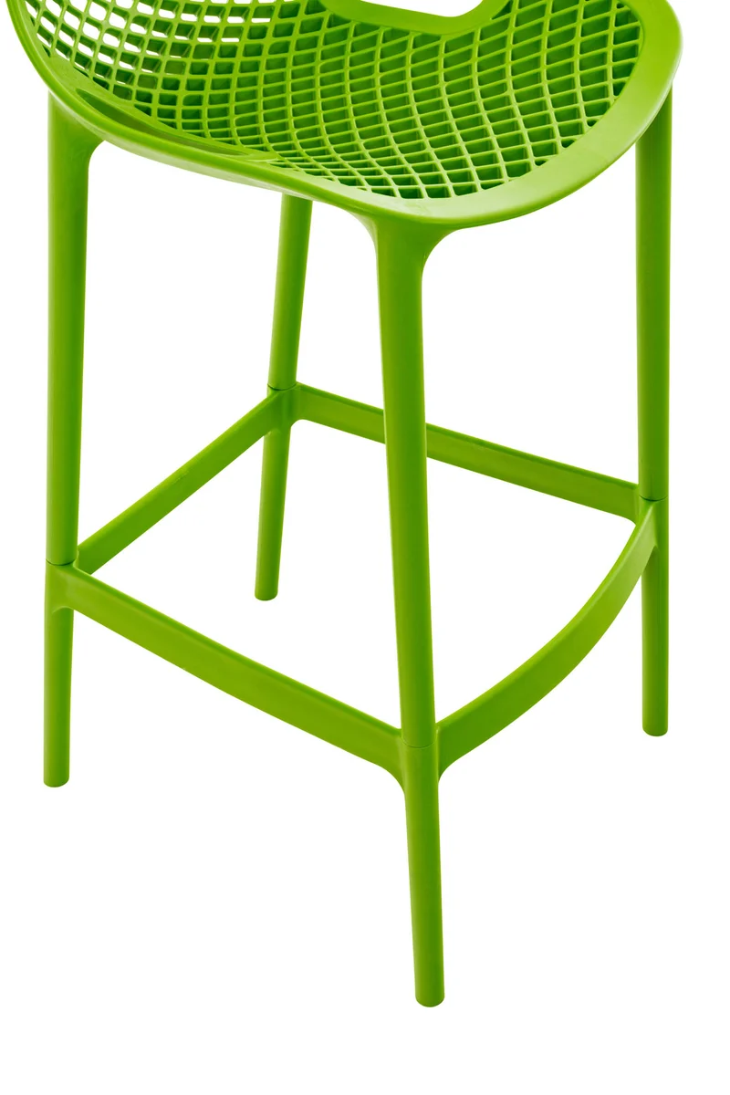 Lot de 2 tabourets de bar avec dossier en plastique vert pour extérieur hauteur assise 75 cm 10_0006314