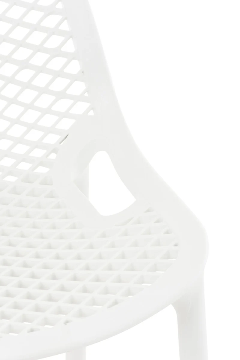 Lot de 2 tabourets de bar avec dossier en plastique blanc pour extérieur hauteur assise 75 cm 10_0006207