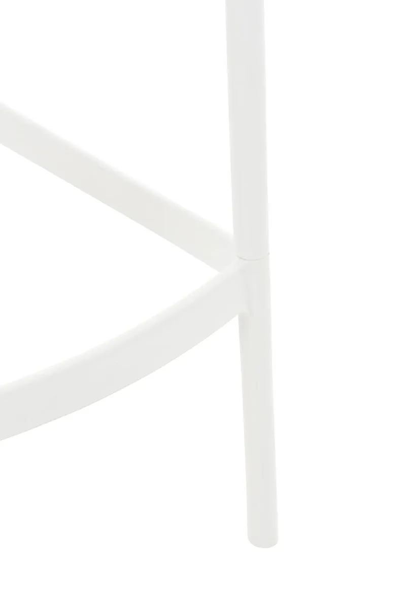 Lot de 2 tabourets de bar avec dossier en plastique blanc pour extérieur hauteur assise 75 cm 10_0006207