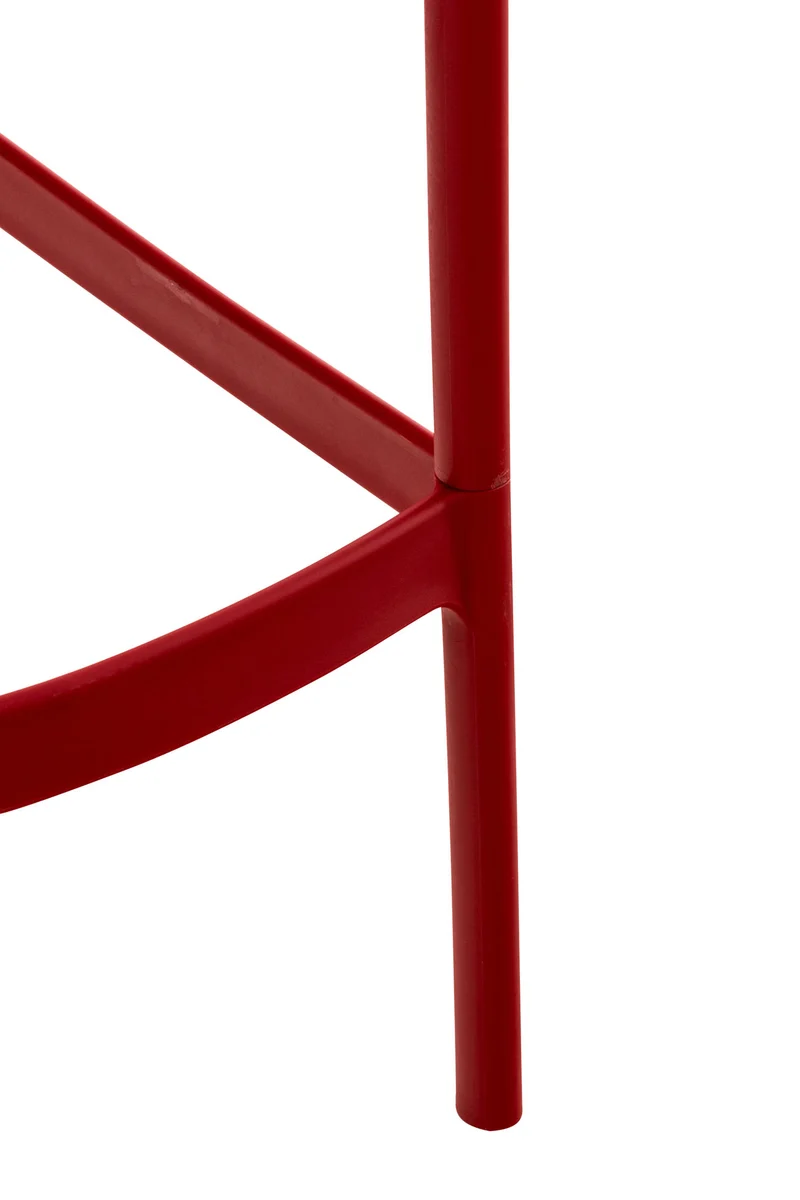 Lot de 2 tabourets de bar avec dossier en plastique rouge pour extérieur hauteur assise 75 cm 10_0005915