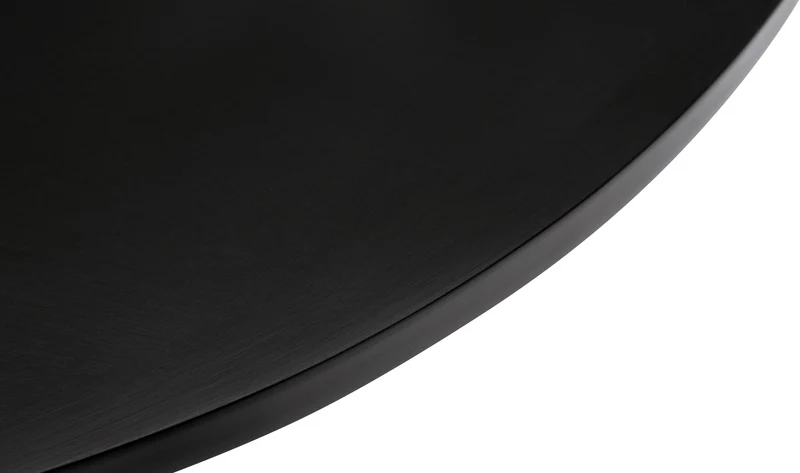 Table de bar bistrot plateau rond diamètre 60 cm en bois noir cadre en métal 10_0005590