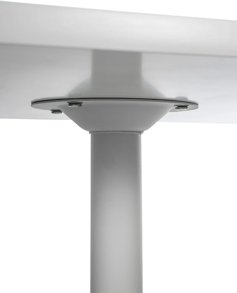 Table de bar bistrot plateau carré 60 x 60 cm en bois blanc cadre en métal blanc 10_0005589