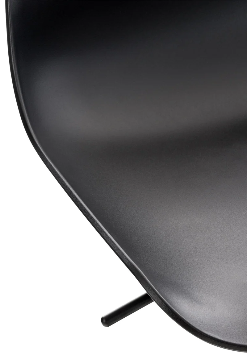 Tabouret de bar x1 avec repose-pieds cadre en métal noir assise plastique noir 10_0005593