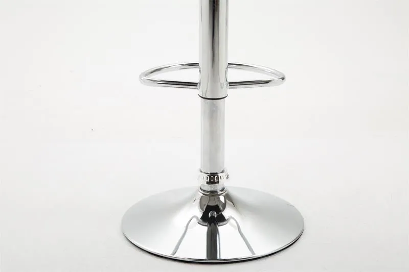 Tabouret de bar x1 design minimaliste hauteur réglable repose-pieds en PVC blanc et métal chromé 10_0005612