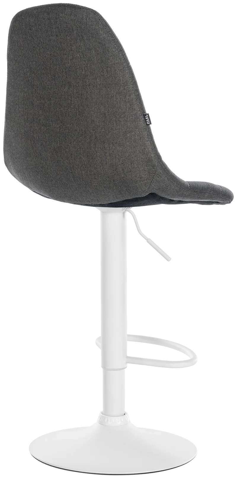 Tabouret de bar chaise haute x1 assise en tissu gris foncé cadre métal blanc 10_0005614