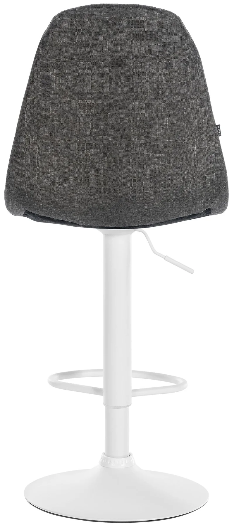 Tabouret de bar chaise haute x1 assise en tissu gris foncé cadre métal blanc 10_0005614