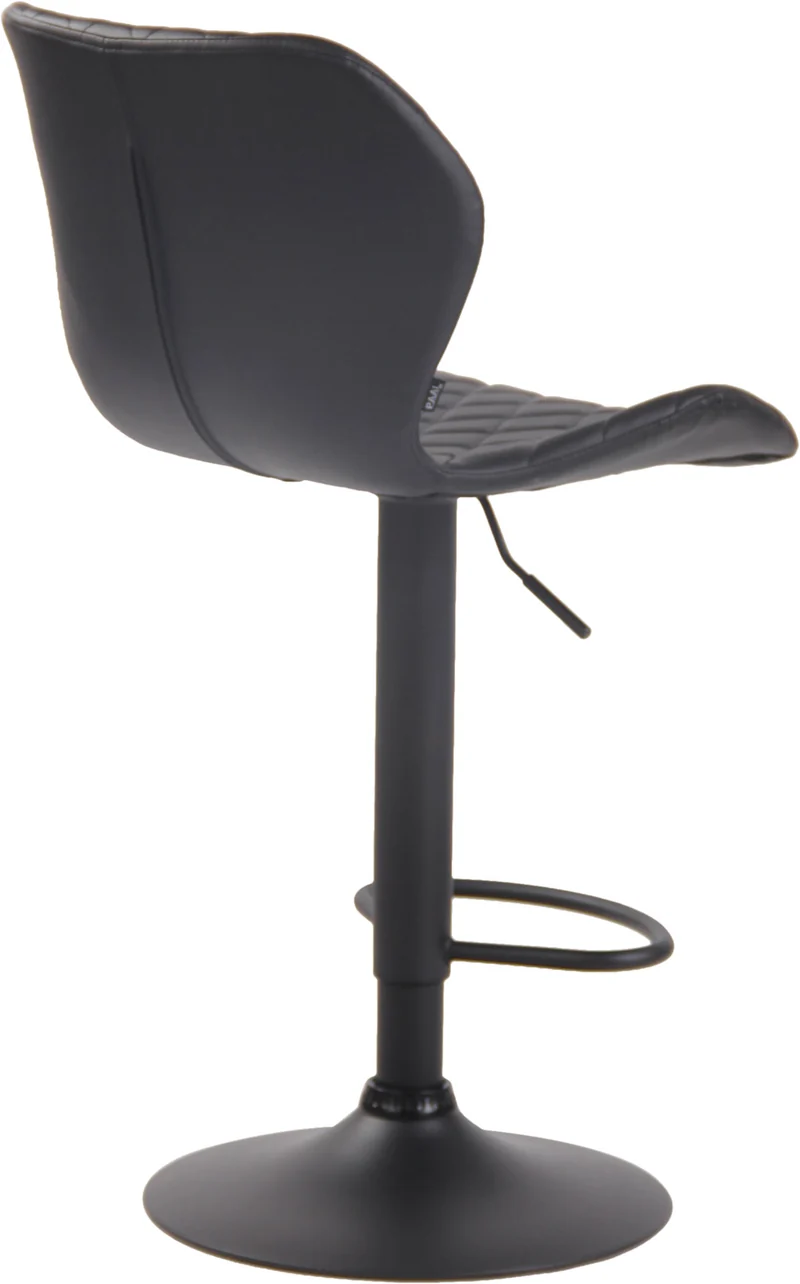 Lot de 2 tabourets de bar avec repose-pieds hauteur réglable assise en similicuir noir cadre métal noir 10_0005964