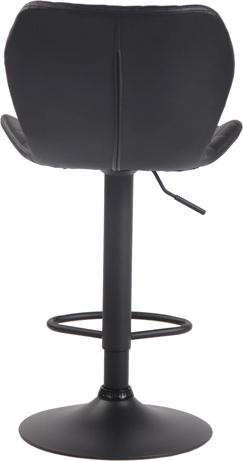 Lot de 2 tabourets de bar avec repose-pieds hauteur réglable assise en similicuir noir cadre métal noir 10_0005964