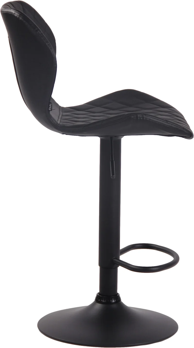 Tabouret de bar x1 avec repose-pieds hauteur réglable assise en similicuir noir cadre métal noir 10_0005615