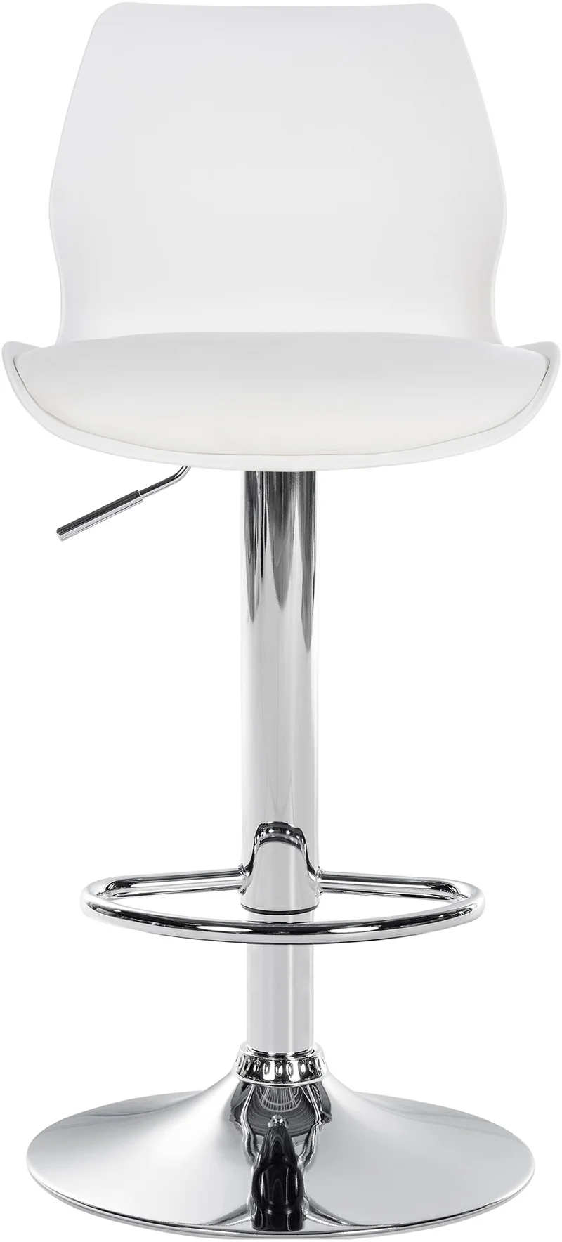 Tabouret de bar x1 avec repose-pieds hauteur réglable pivotant en PVC et plastique blanc et métal 10_0005616