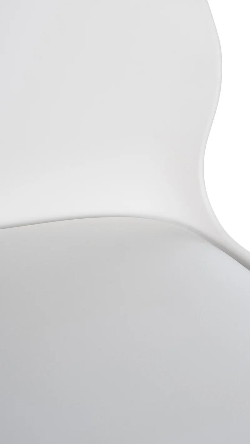 Tabouret de bar x1 avec repose-pieds hauteur réglable pivotant en PVC et plastique blanc et métal 10_0005616