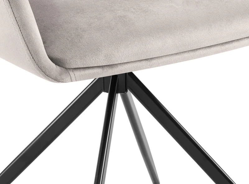 Chaise de salle à manger x1 rotation à 180 degrés de l'assise en velours gris et métal 10_0005788